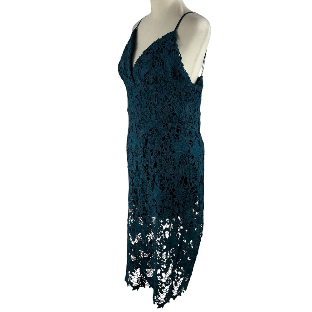 Beautiful! NWT LUSH Teal Blue Green Lace Midi Dress Size Large - Picture 4 of 16
